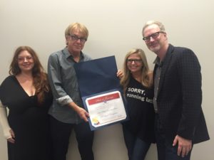 L to R- Susan Marshall, Memphis Chapter of The Recording Academy Trustee; Jon Hornyak, Sr. Executive Director, Memphis Chapter of The Recording Academy; Halley Phillips, Board Member, Memphis Chapter of The Recording Academy; Scott Bomar, President, Memphis Chapter of The Recording Academy